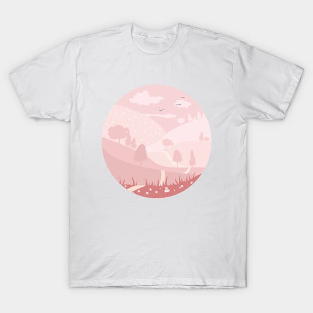 Over the Pink HIlls T-Shirt by frokenfryxell